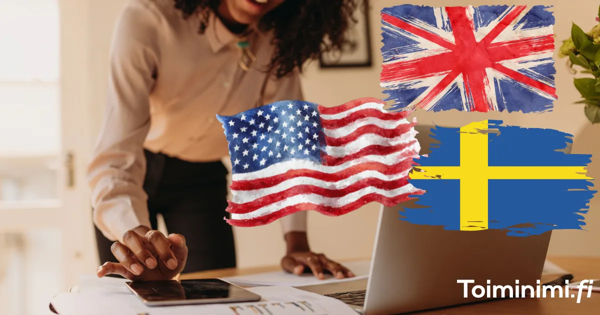 Toiminimi ruotsiksi ja englanniksi